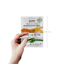 Load image into Gallery viewer, Turmeric + Aloe Vera Biodegradable Herbal Facial Sheet Mask 0.88 (25g) fl. oz x 5 Pack